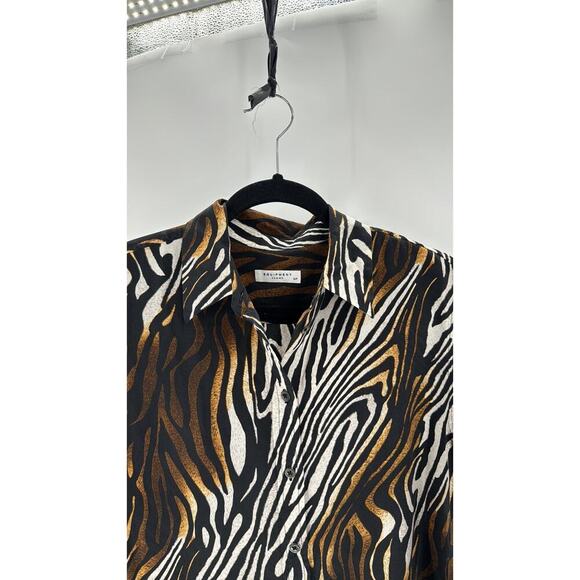 EQUIPMENT Reese Clean Zebra Print Silk Shirt Blouse bold statement versatile - Picture 4 of 8